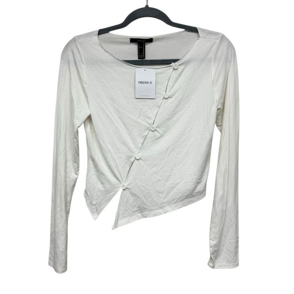 Forever 21 white long sleeve blouse size medium
